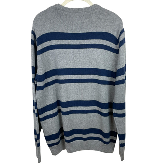Chaps Men’s Crew Neck Cotton Stripe Pullover Sweater Size Medium - Picture 6 of 10
